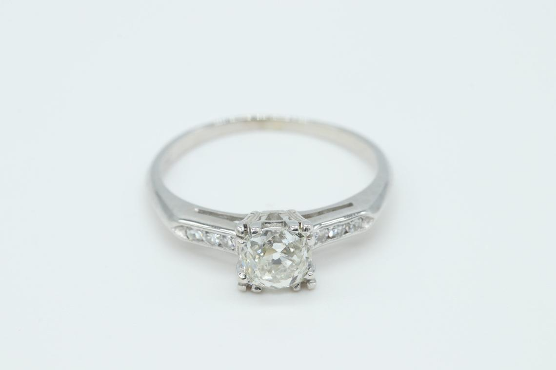 Rothschild Trading + Vintage Mid-Century Diamond Engagement Ring, 0.73 Ct