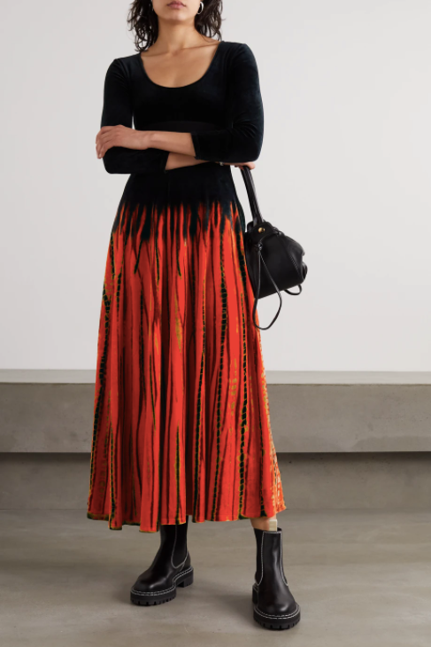 Proenza Schouler + Tie-dyed velvet maxi dress