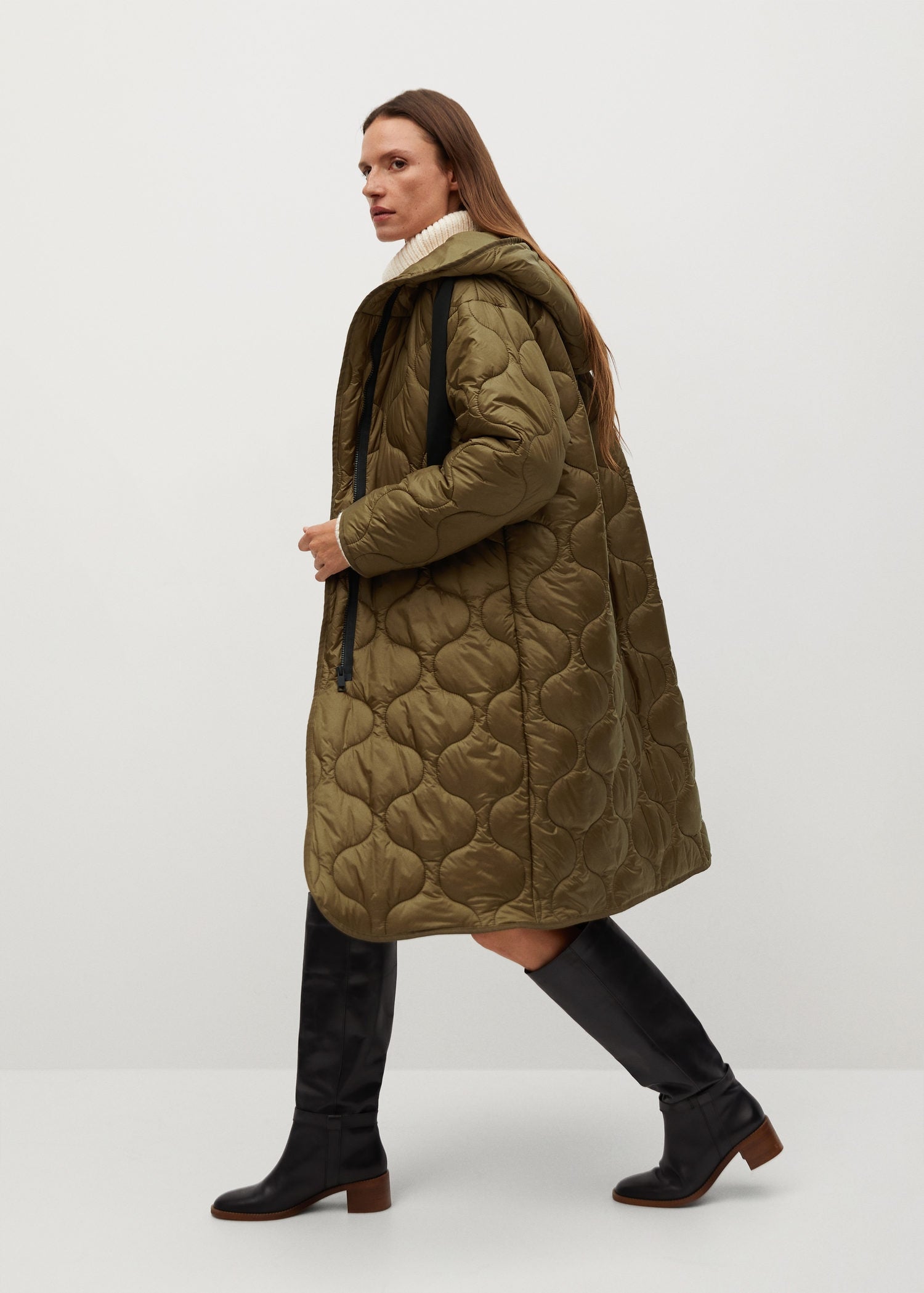 Mango Quilted Long Coat