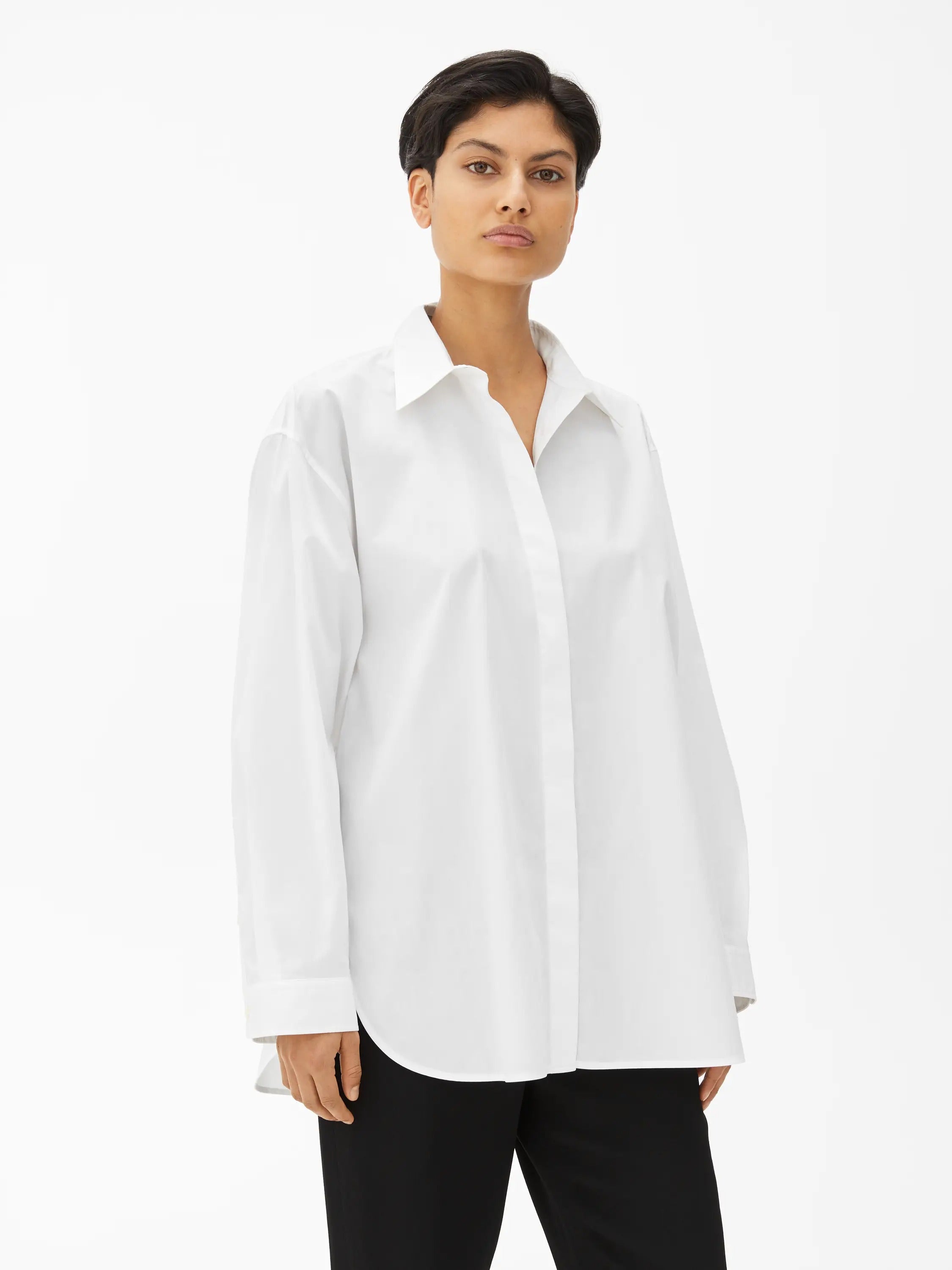 arket relaxed short sleeve blouse