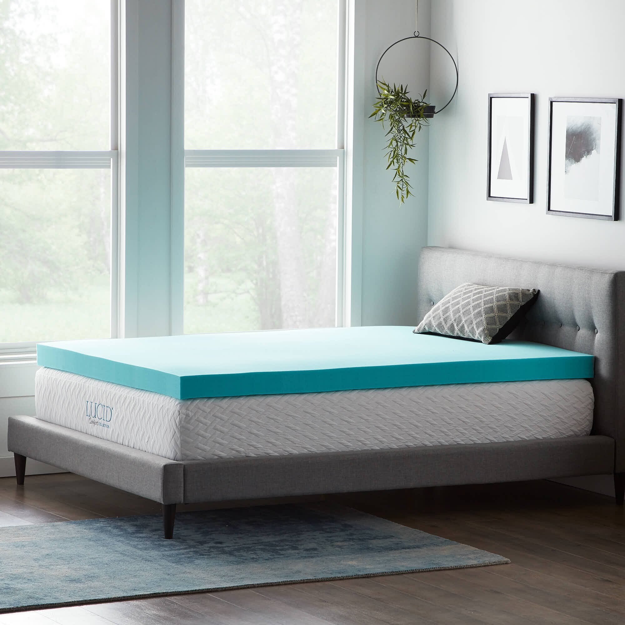 Lucid Comfort Collection + 4″ Gel Memory Foam Mattress Topper