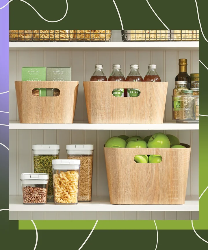 8 Pcs Plastic Storage Baskets - Small Pantry Organization and Storage Bins