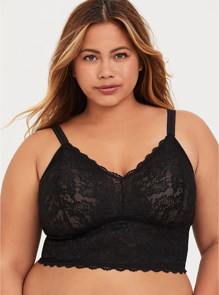 Women's Sexy Black Lace Bralette For Full Bust