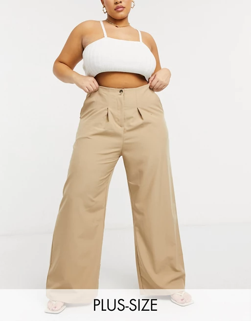 Native Youth Plus + High Waist Pleated Very Wide Leg Pants