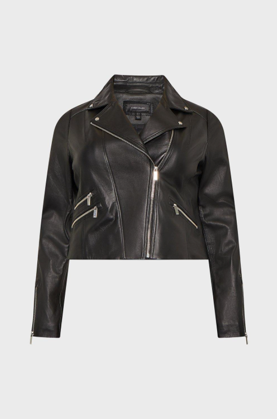 Karen Millen + Curve Leather Signature Biker Jacket