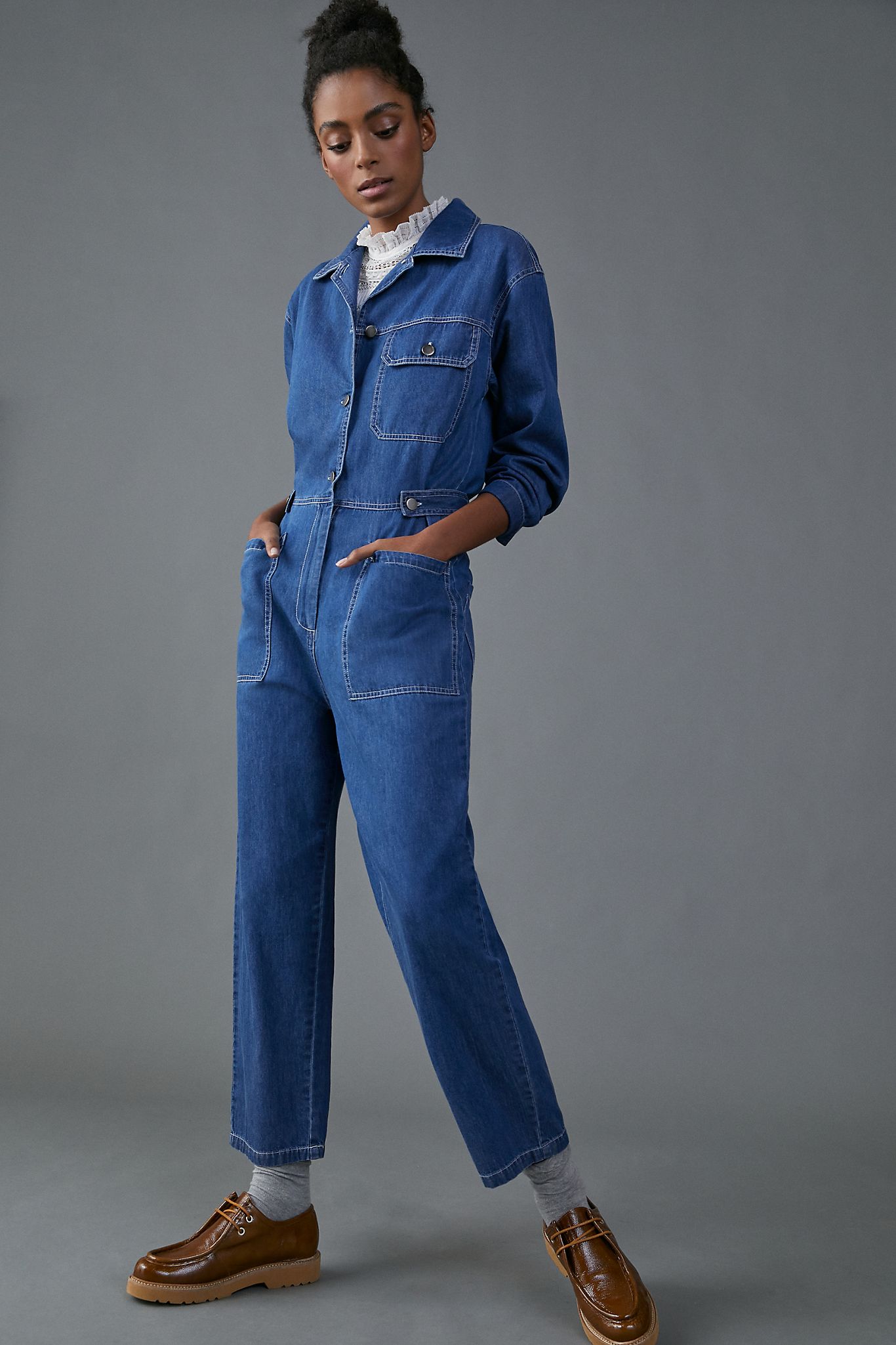 Anthropologie store denim jumpsuit