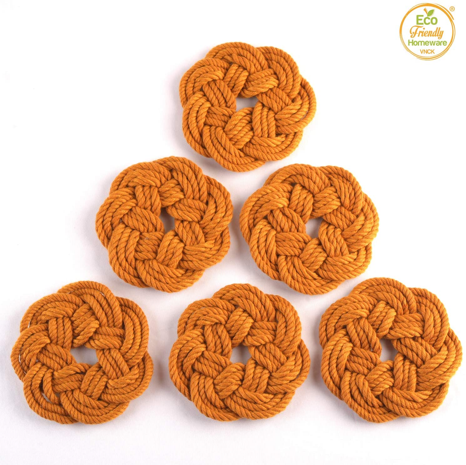 Eco Friendly Homeware Handmade Macrame Coasters Set Of 6   10333040 