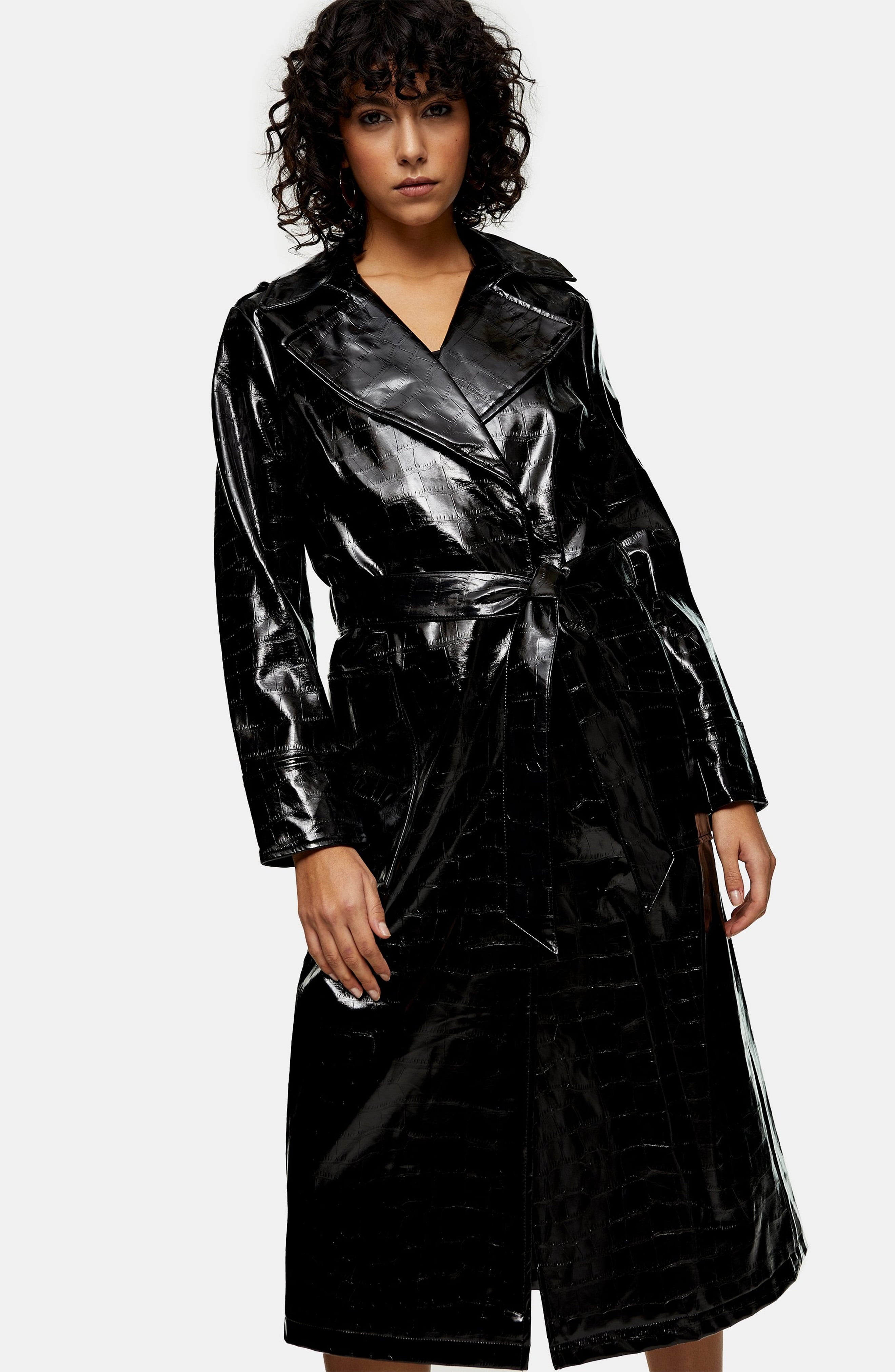 Patent trench shop coat topshop