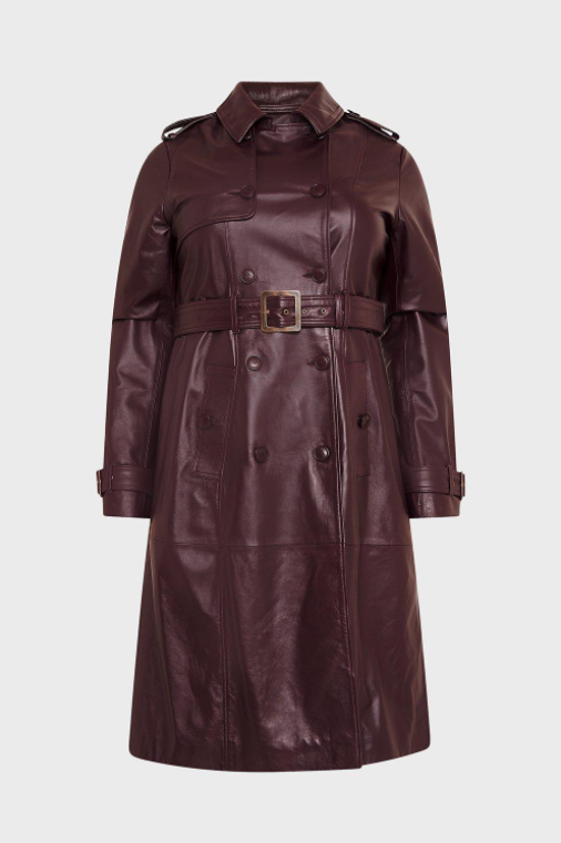 Karen Millen Curve + Curve Leather Trench Coat