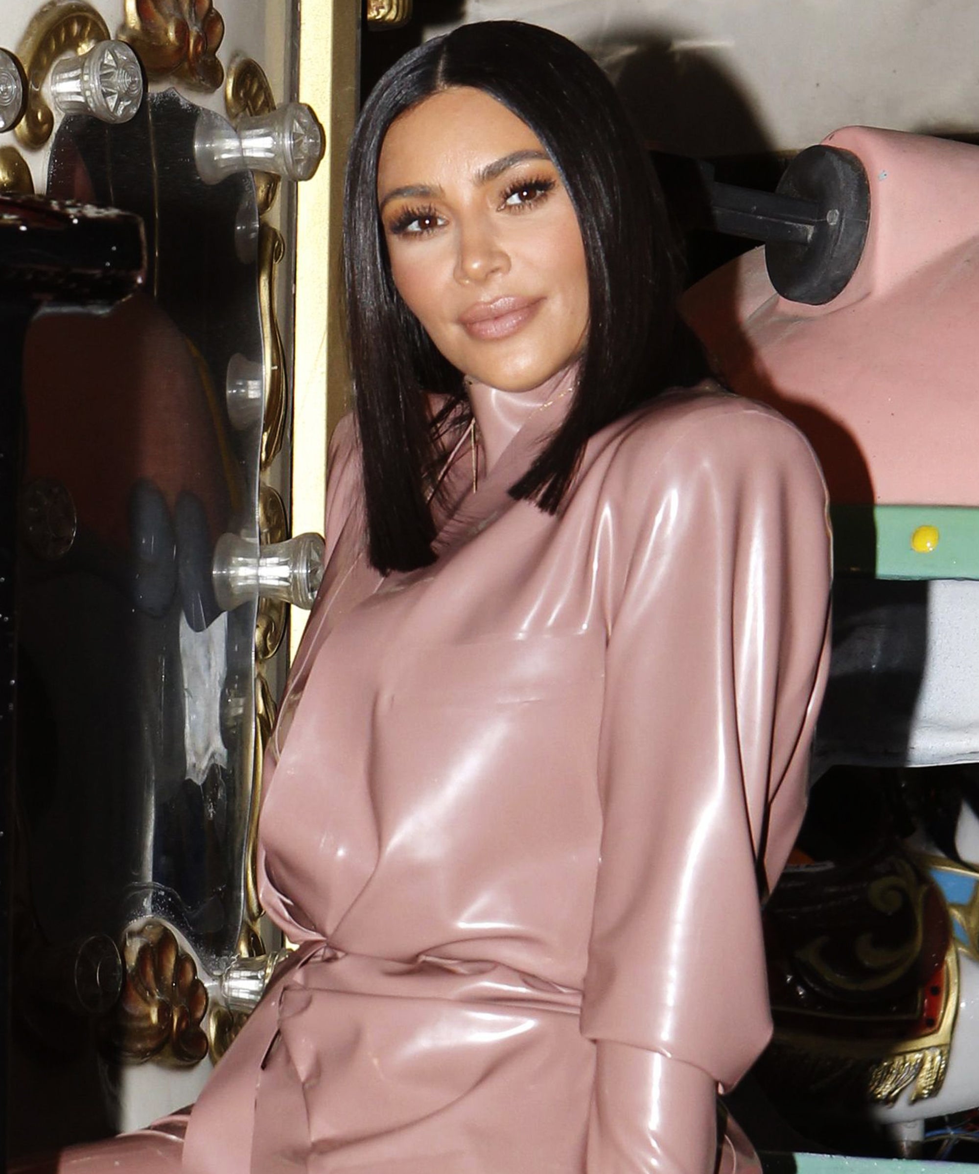 Kim Kardashian West is seen on March 03, 2020 in Paris, France.  Kim  kardashian outfits, Kardashian outfit, Paris fashion week 2020