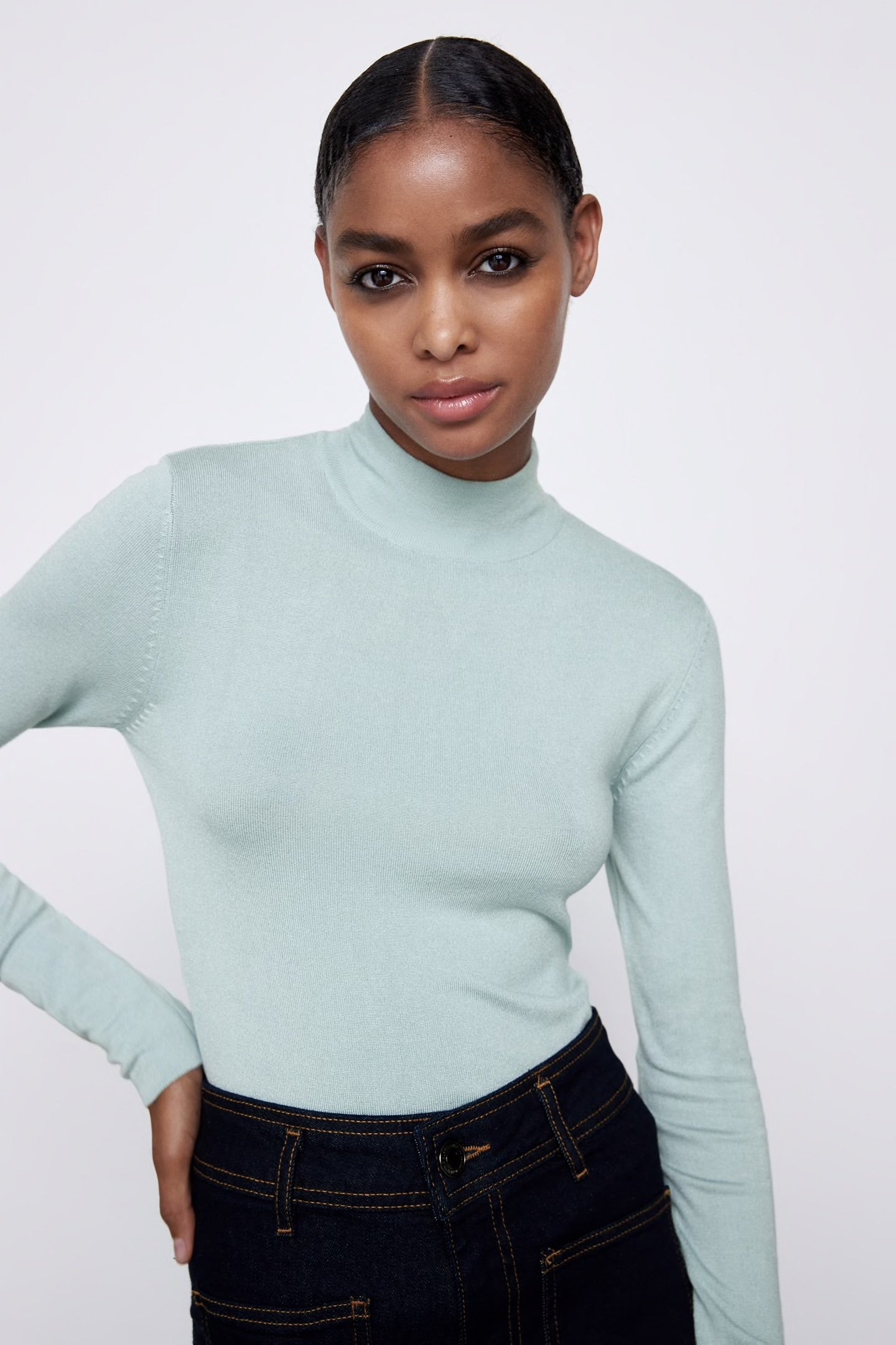 Zara + High Neck Sweater