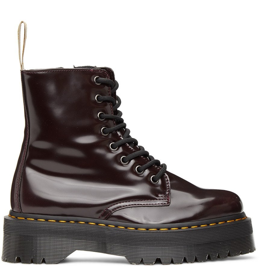 Dr Martens Burgundy Vegan Jadon 2 Platform Boots