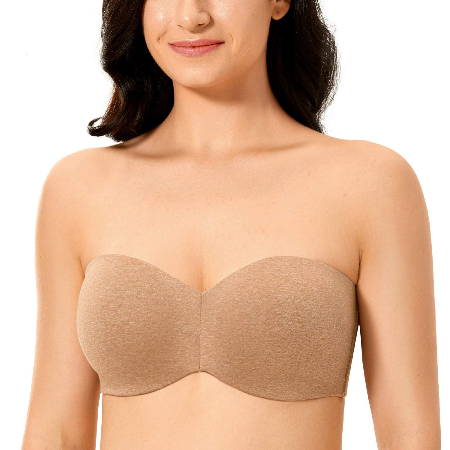 Delimira Women's Push Up Strapless Bra Plus Size Full Coverage Multi way  Underwire Contour Silicone Slightly Padded DD E F G