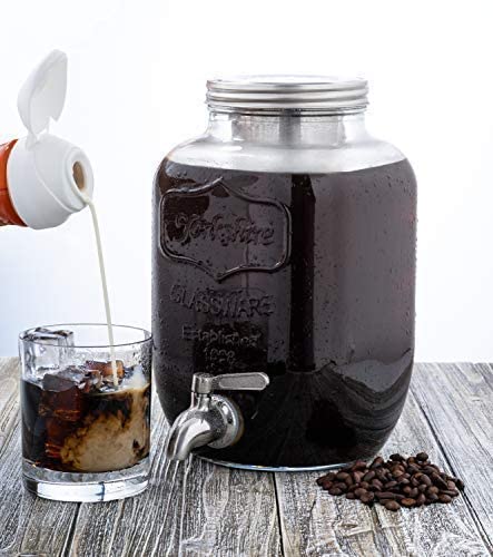 1 Gallon Cold Brew Coffee Maker - with Stainless-Steel Filter, Lid