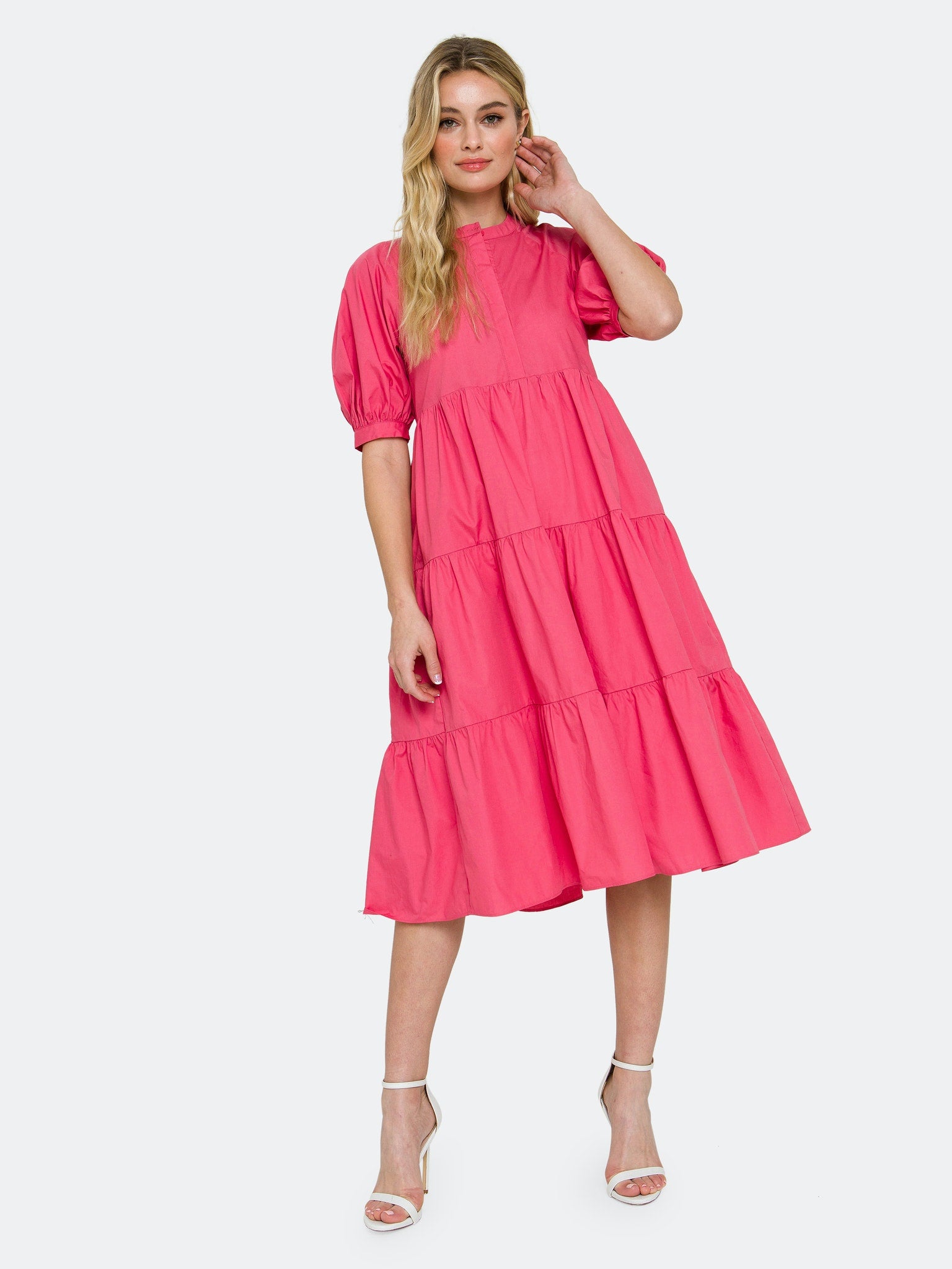 english factory ruffle sleeve maxi dress