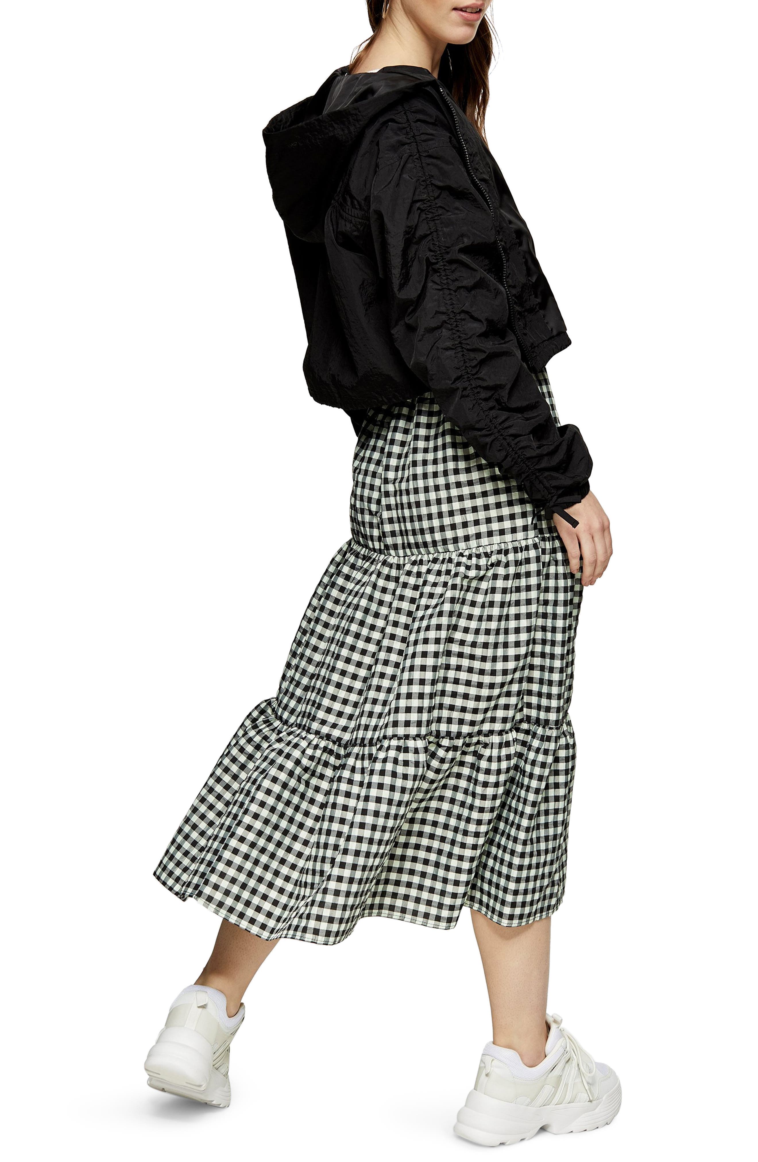 Topshop + Gingham Check Tiered Skirt