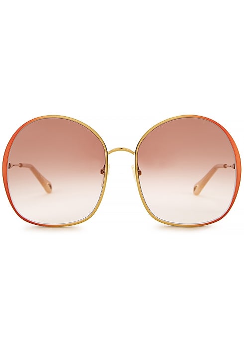 Chloé + Irene gold-tone oversized sunglasses