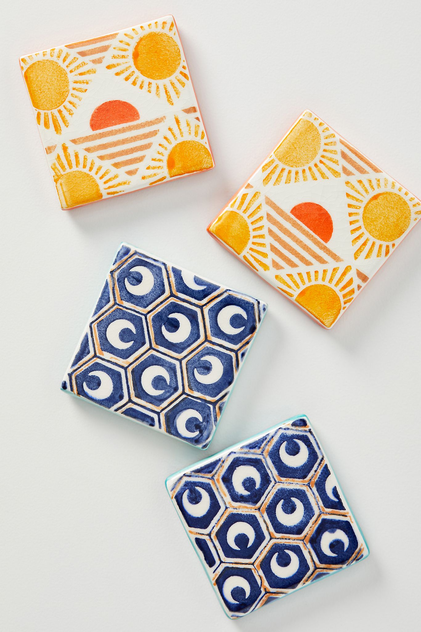 Anthropologie Azulejo Tile Coasters Set of 4