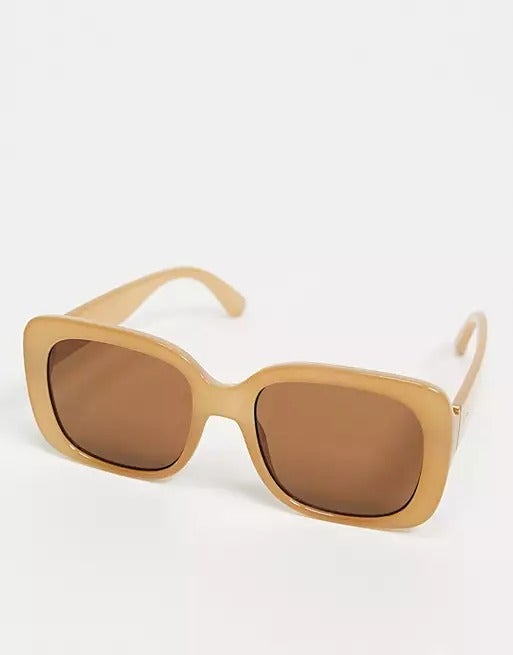 ASOS DESIGN + Recycled frame oversized 70s sunglasses