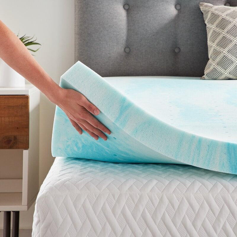 Lucid Comfort Collection + Swirl 3″ Gel Memory Foam Mattress Topper