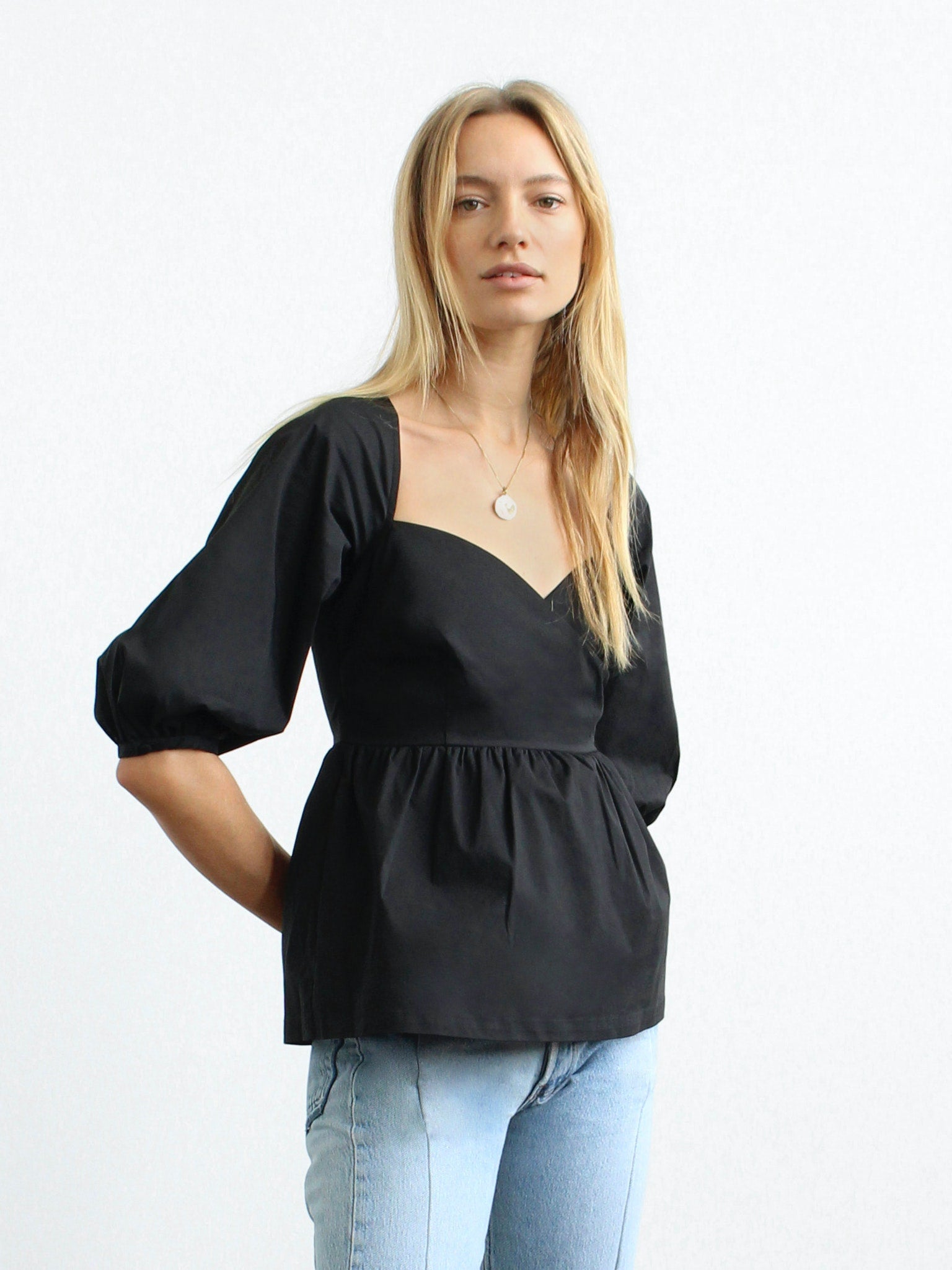 Most Of All + Tilda Puff Sleeve Poplin Top