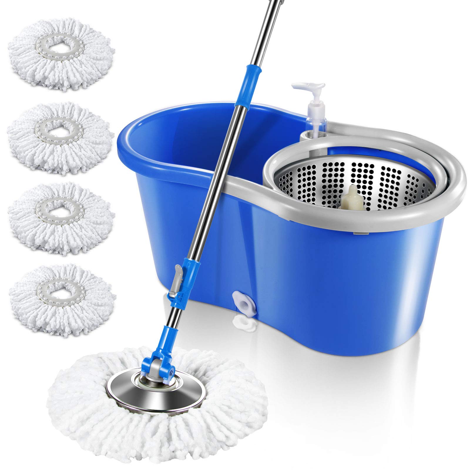  Spin Mop Bucket Floor Cleaning - Favbal Mop and Bucket