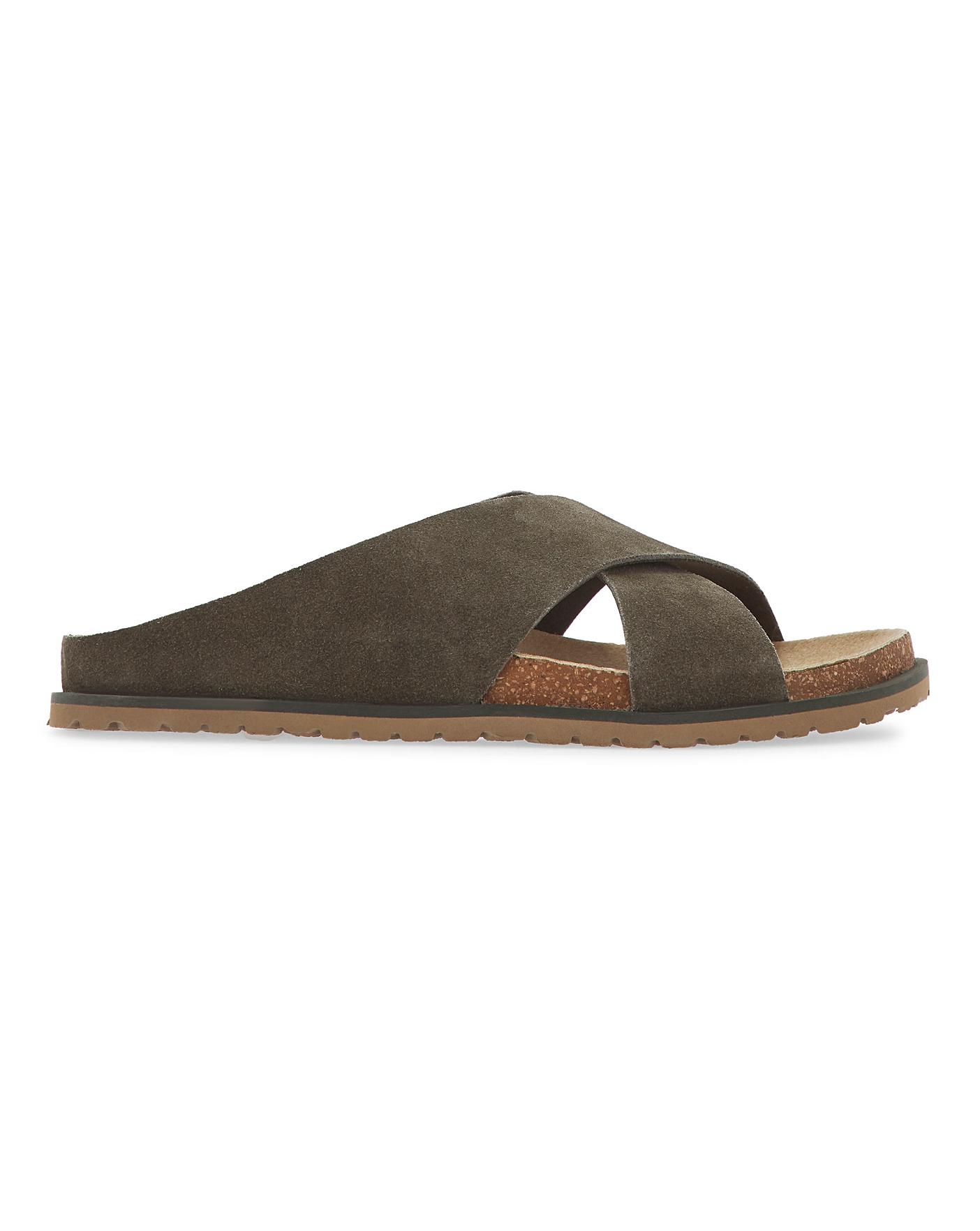 Simply Be + Bahamas Suede Footbed Sliders Wide Fit