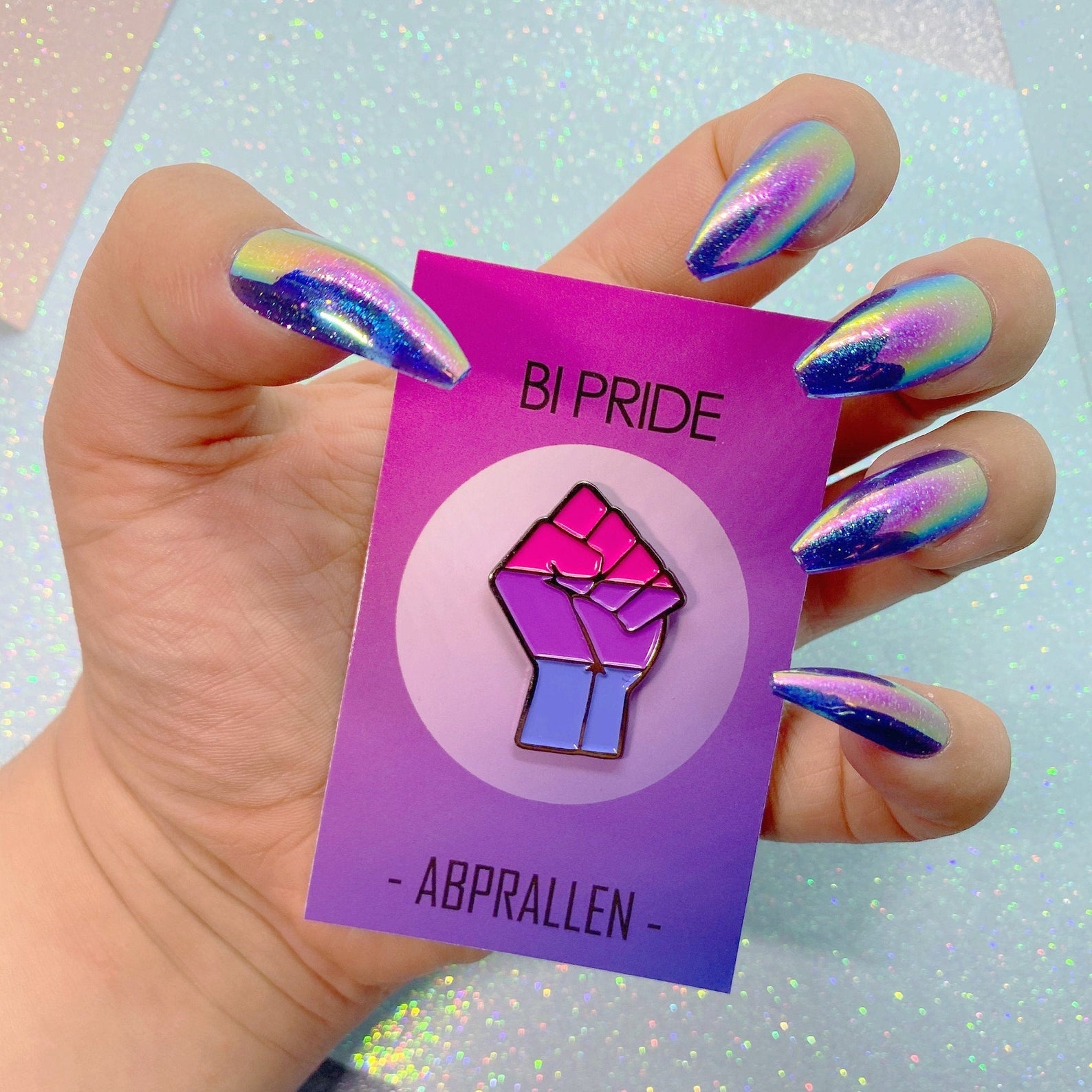 Abprallen Bisexual Pride Enamel Pin 1550