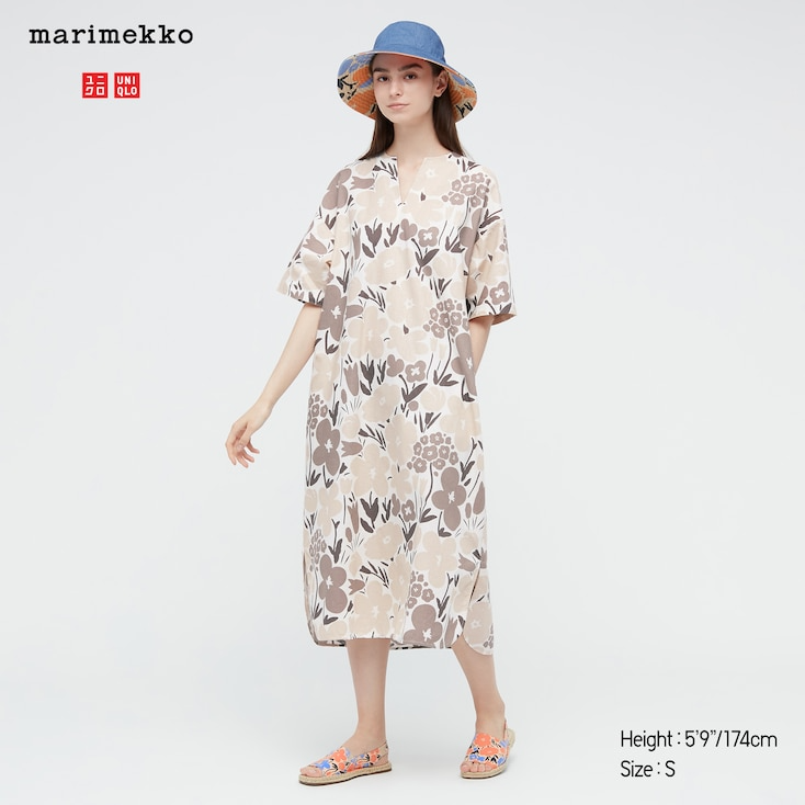 Uniqlo x Marimekko + Linen Blend Short-Sleeve Dress