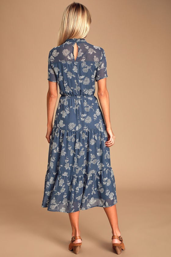 Lulus blue sales floral dress