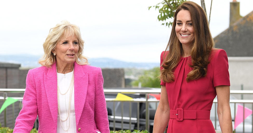 Jill Biden & Kate Middleton Matched In Pink In Cornwall