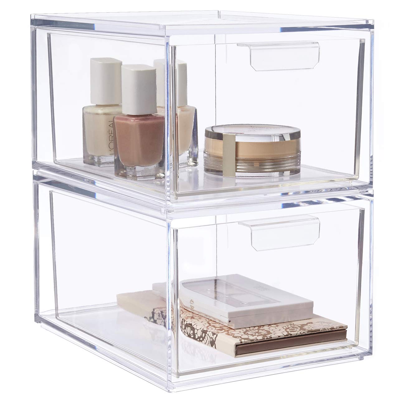 US Acrylic + STORi Audrey Stackable Cosmetic Organizer Drawers set of 2