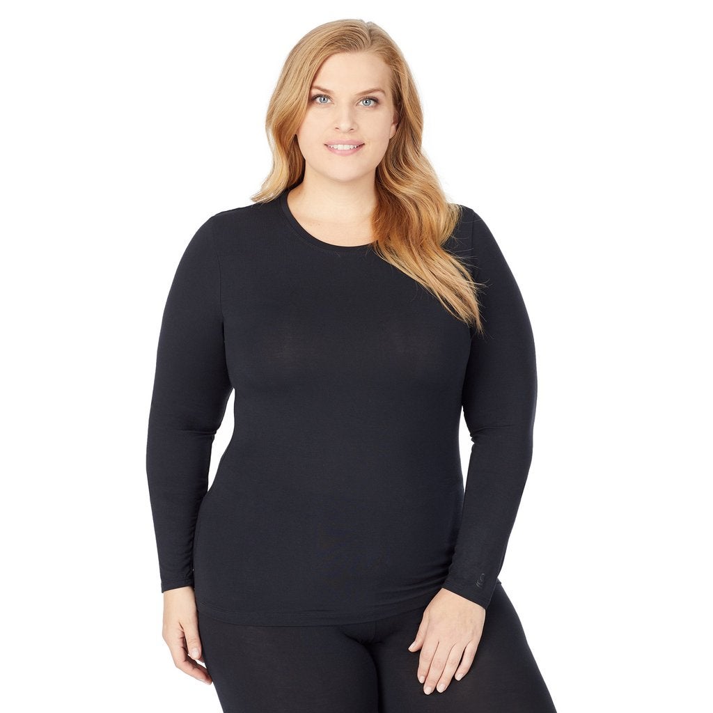 Cuddl Duds Softwear With Stretch Long Sleeve Crew Plus 