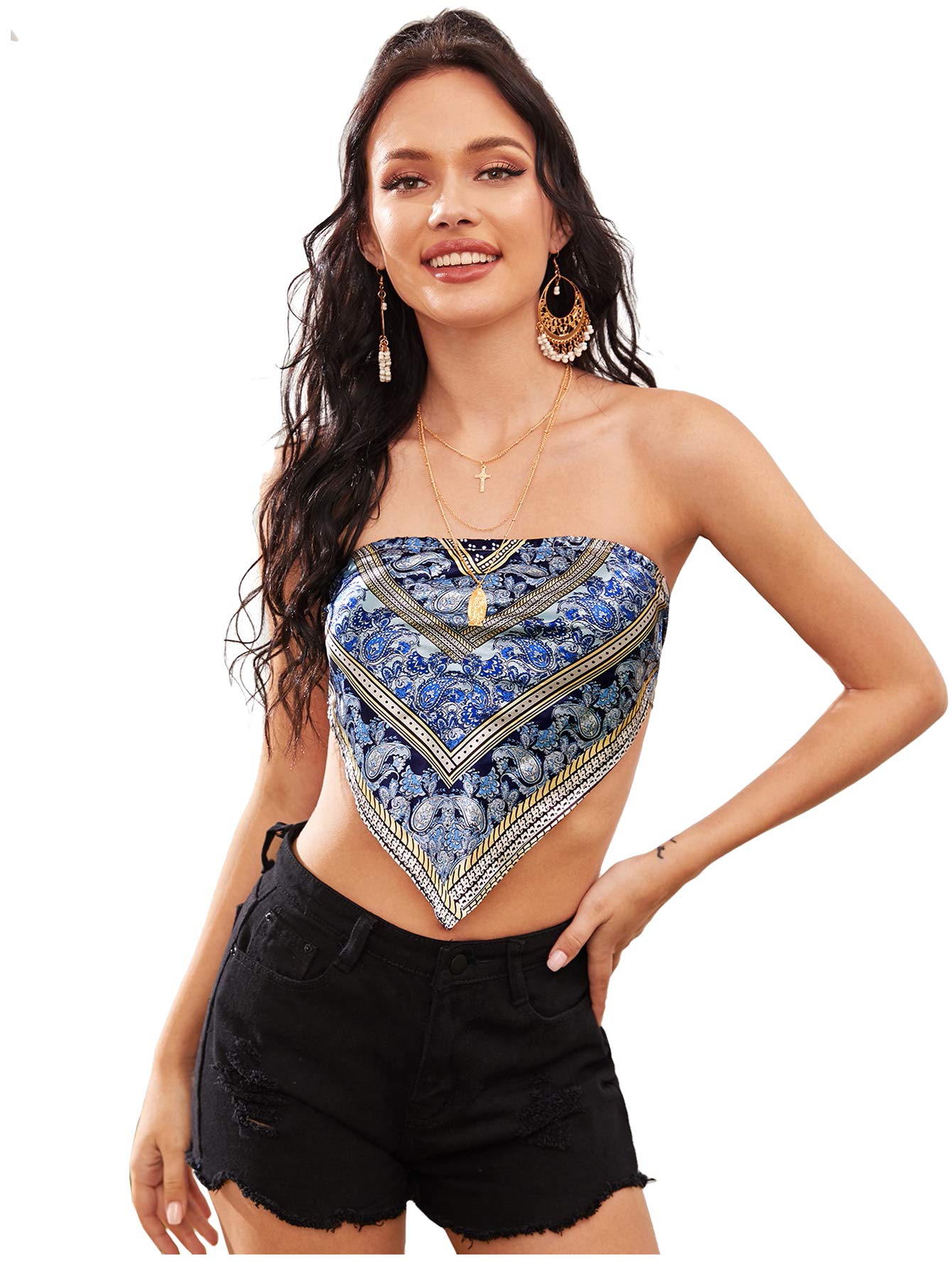 Floerns + Tie Back Bandana Top