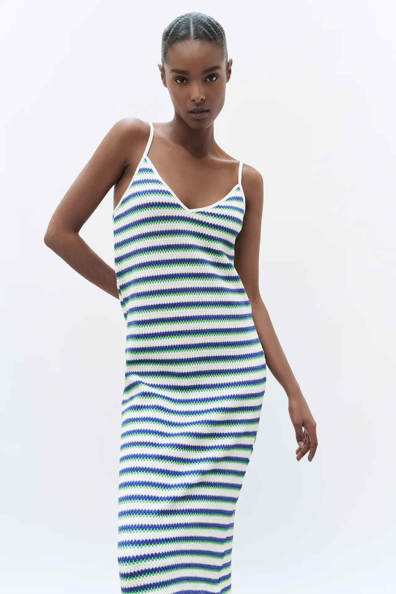 Zara Striped Jacquard Dress