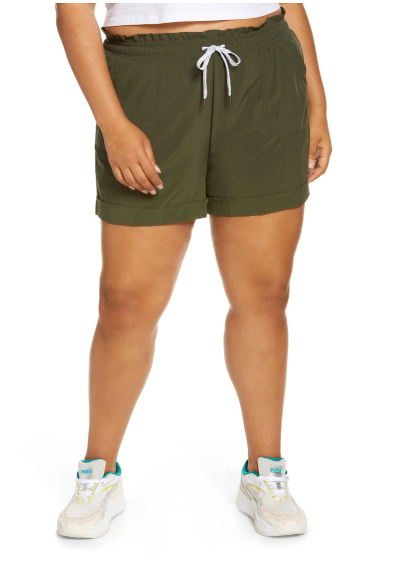 Zella + High Waist Camp Shorts