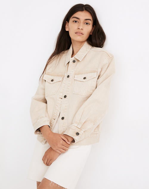 Madewell + Balloon-Sleeve Crop Jean Jacket