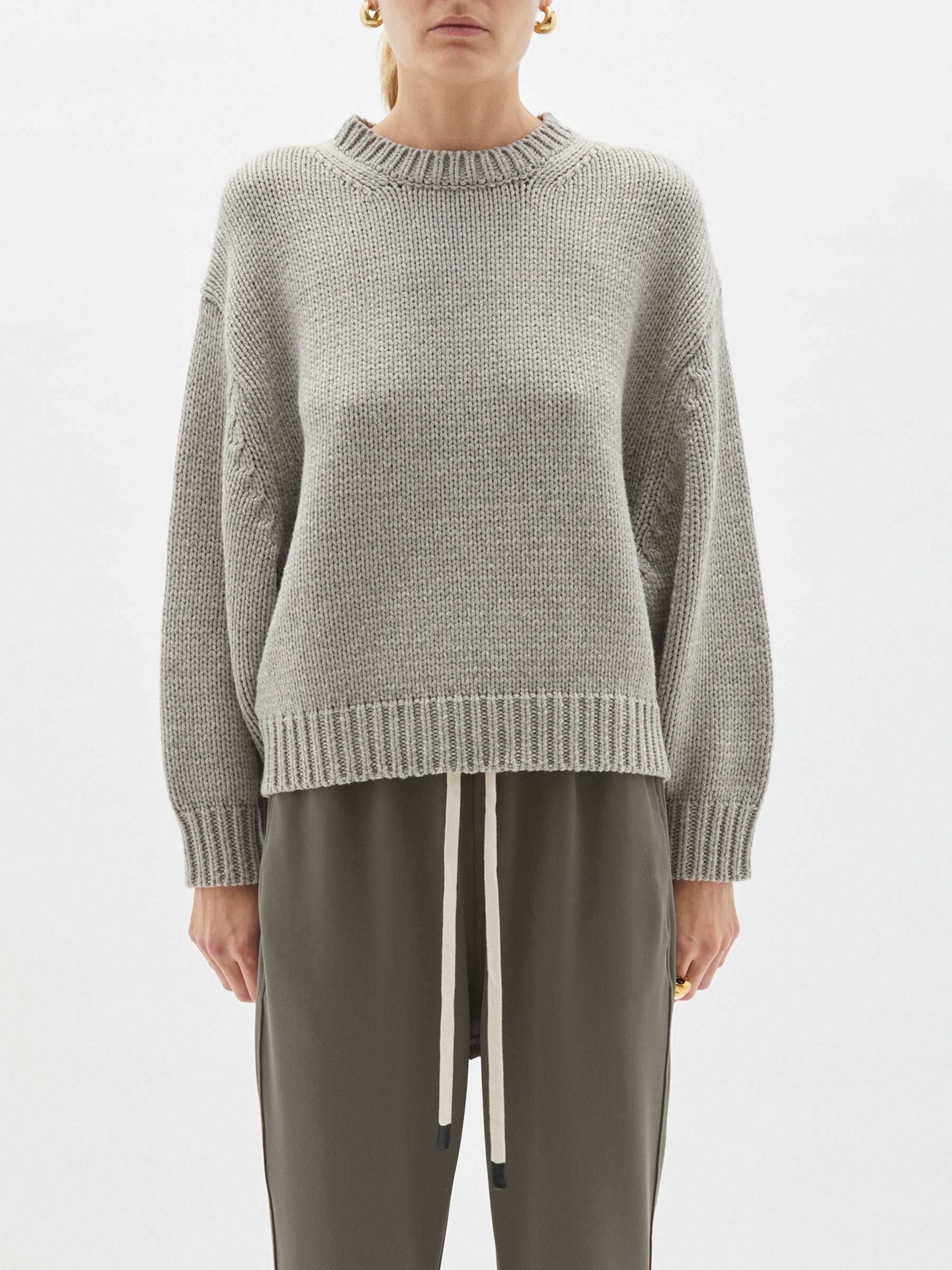 bassike + Chunky Crew Neck Knit Sweater