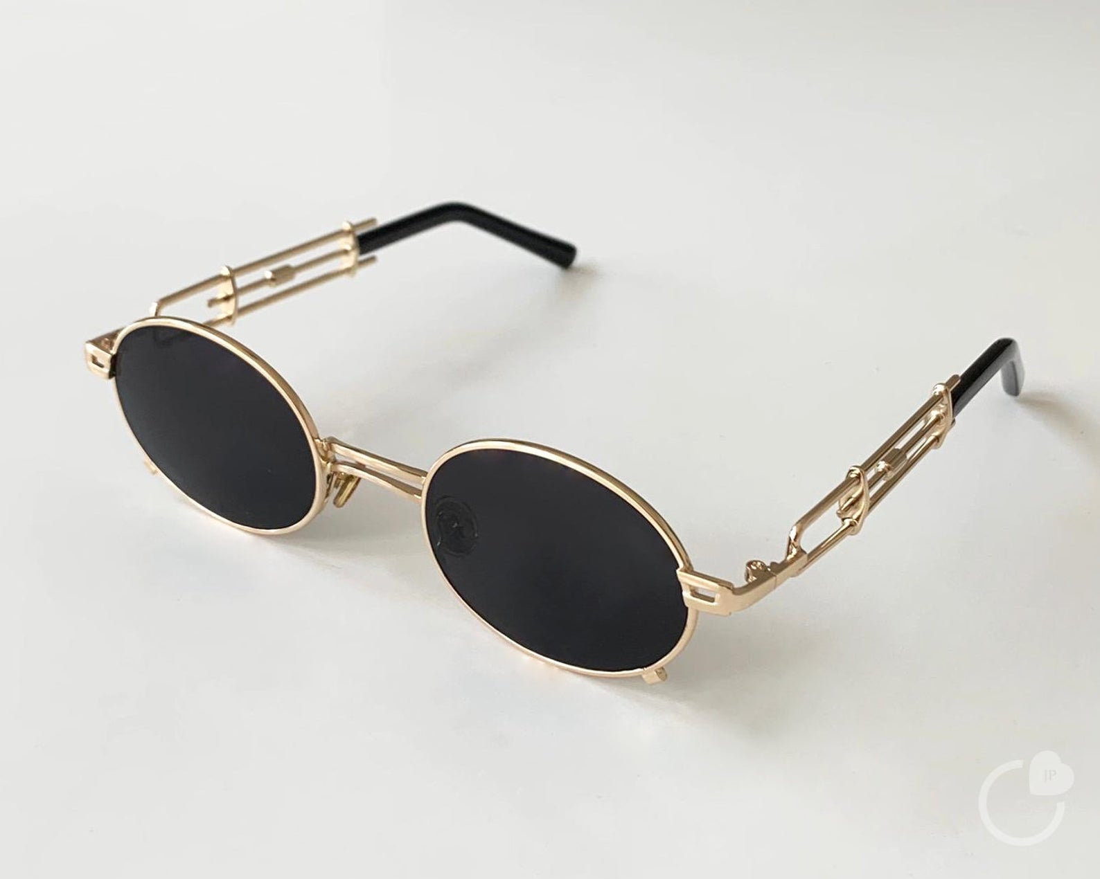 Justperfectco Vintage Gold Frame Oval Sunglasses
