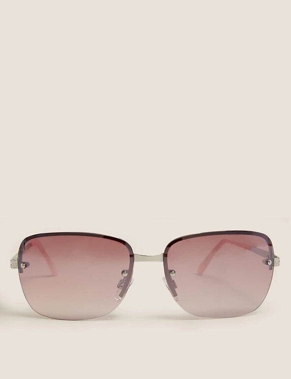 Mands Collection Rimless Square Sunglasses 