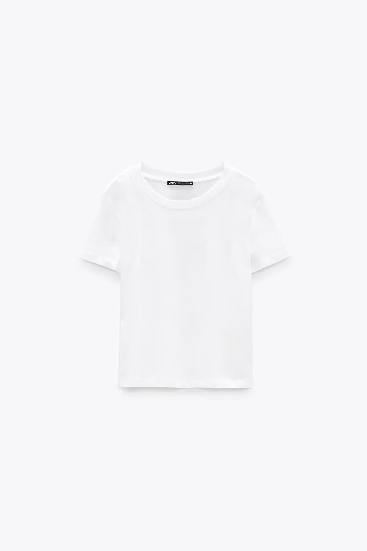 Zara + Short sleeve T-shirt with a round neckline