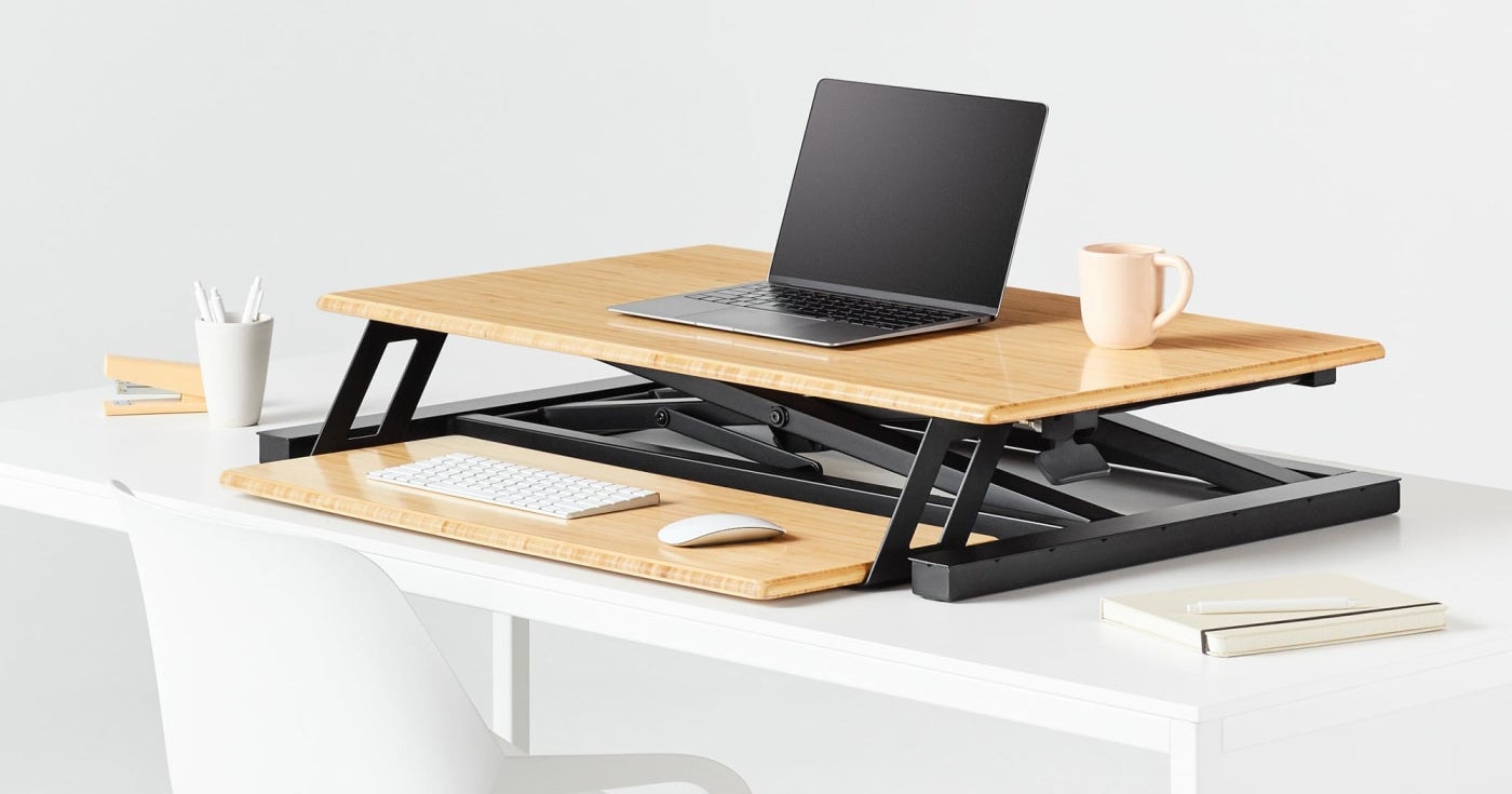 Wooden standing outlet desk converter