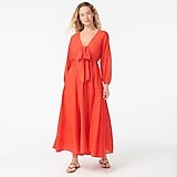 J.Crew + Tie-front cotton-voile maxi dress