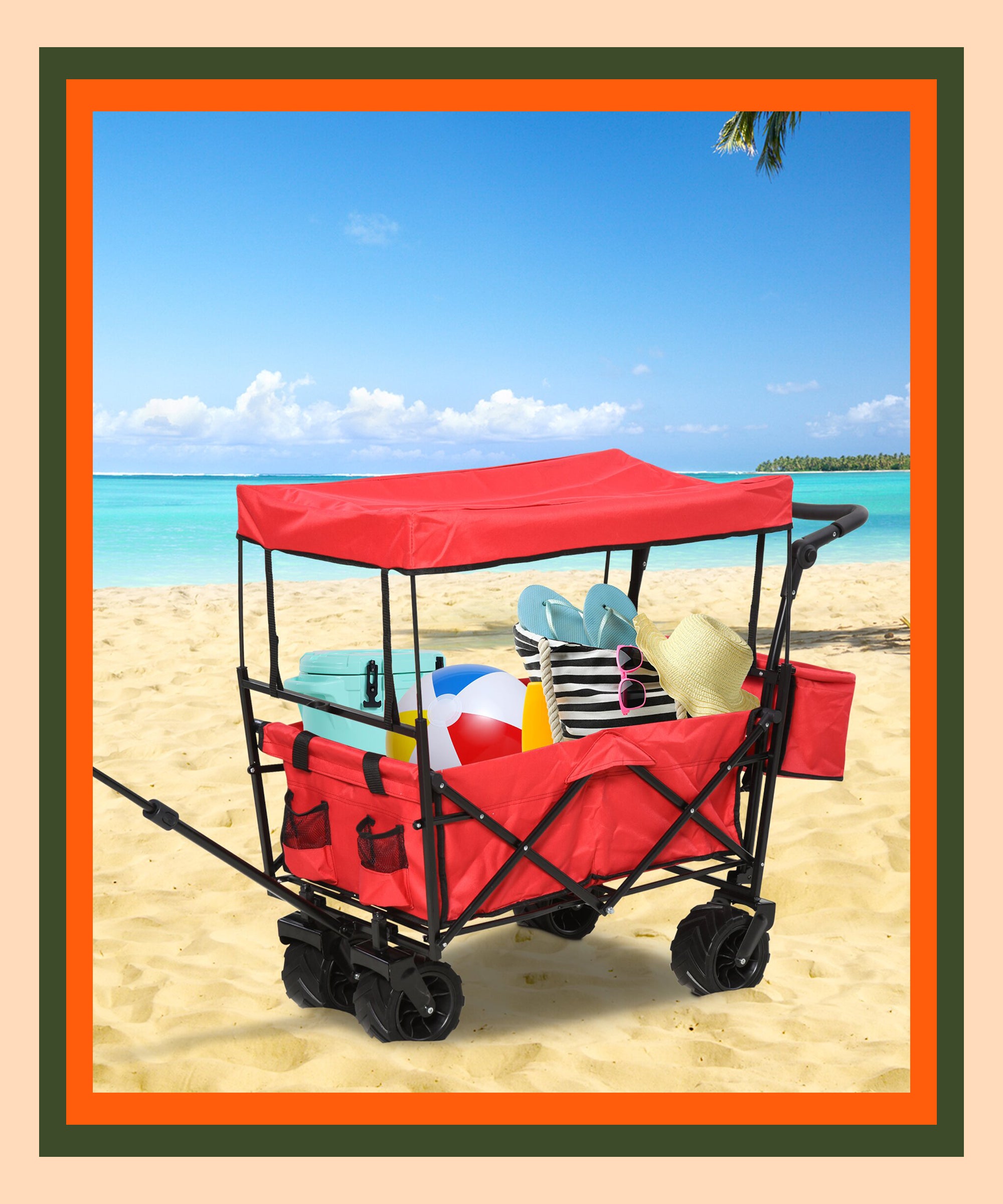 Beach wagon hot sale with canopy