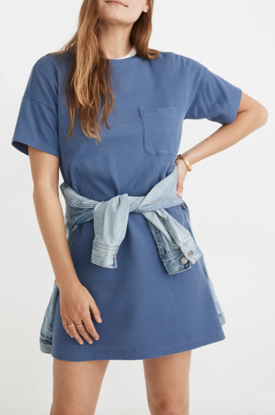 madewell rib pocket t shirt dress