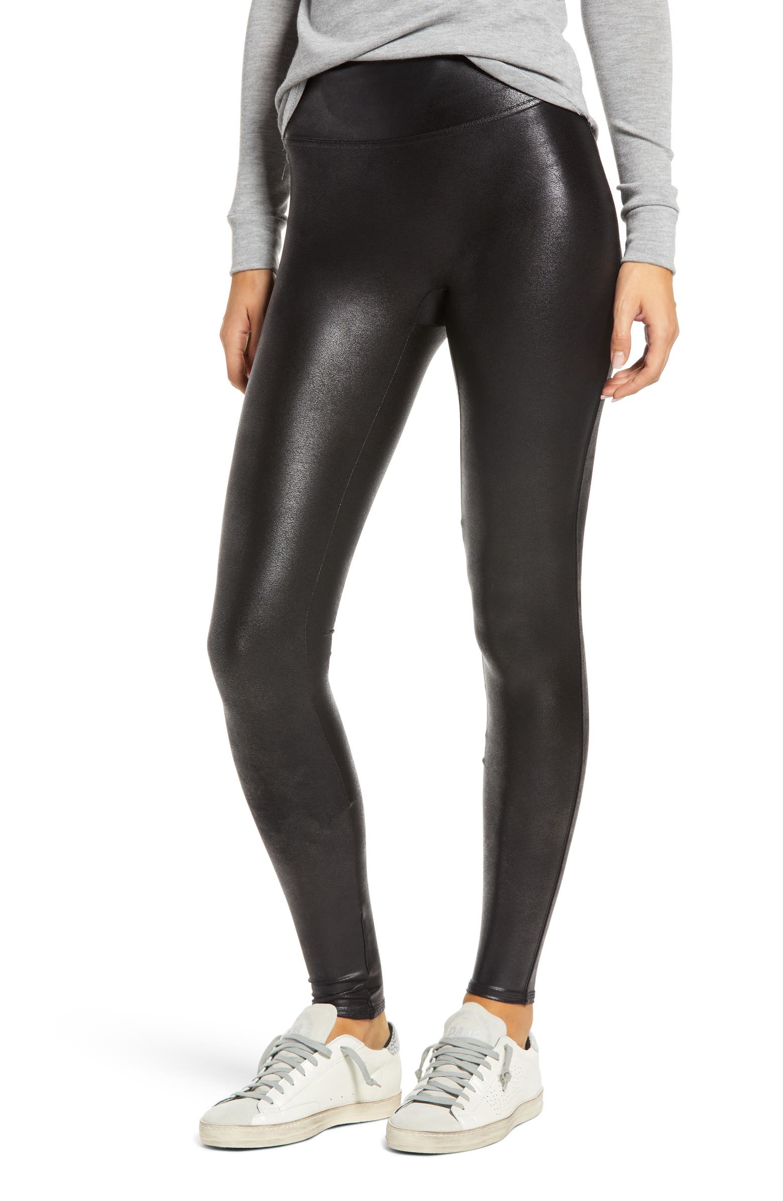 Stitches Faux-Leather Waist Shaping Legging | Upper Canada Mall