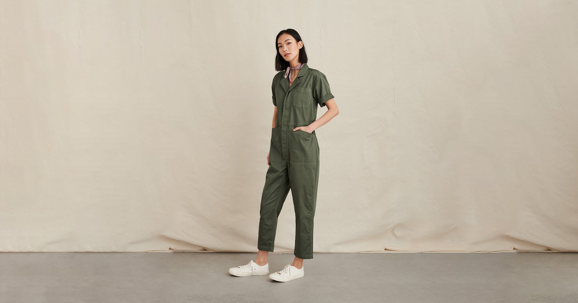 alex mill stretch cotton jumpsuit