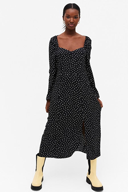 Monki + Long-Sleeve Midi Dress
