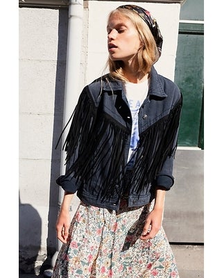 after hours fringe denim jacket