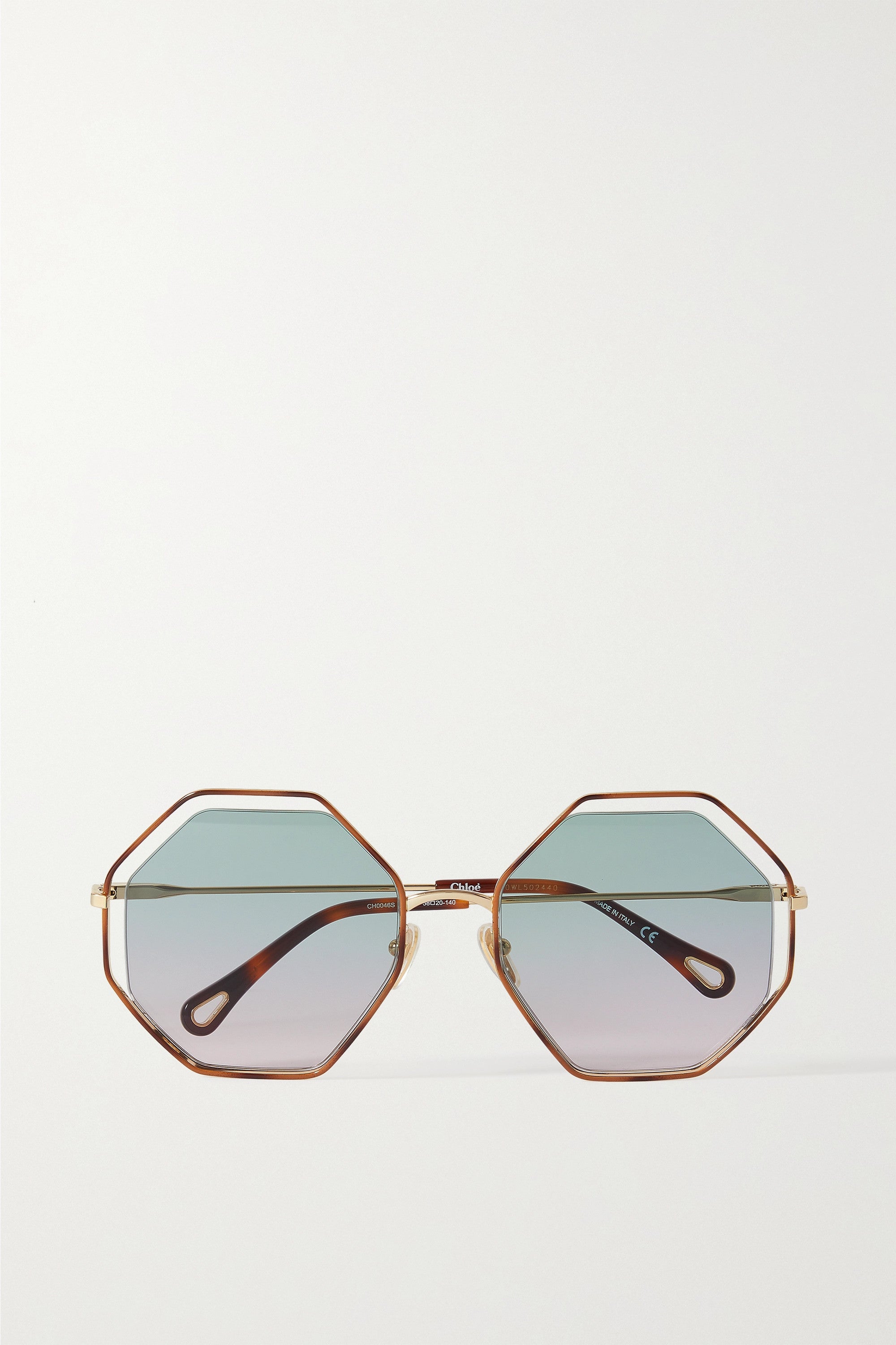 Chloé Poppy Octagon Frame Gold Tone Sunglasses 6930